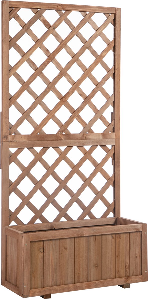 Outsunny Bloembak Bloembak Plantenbak, met Gaaswerk, weerbestendig, 103 cm x 103 cm x 29 cm