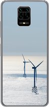 Geschikt voor Xiaomi Redmi Note 10 Lite hoesje - Noordzee - Windmolen - Zon - Siliconen Telefoonhoesje