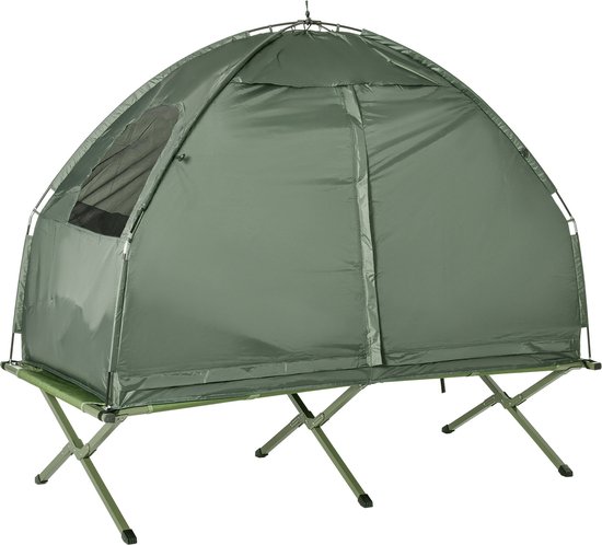 Gelijkenis Feodaal De Kamer Outsunny Campingbed 4 in 1 campingset incl. tent slaapzak matras  opvouwbaar... | bol.com