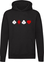 Poker Casino Suits | Unisex | Trui | Sweater | Hoodie | Capuchon | Zwart | Cards | Kaarten | Kaartspel | Gokken | Blackjack