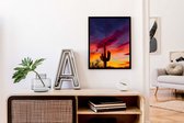 Poster Zonsondergang cactus - Zomer vibe / Zomers / 80x60cm