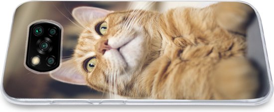 Coque Xiaomi Poco X3 Pro - Chat - Canapé - Oranje - Coque de téléphone en Siliconen