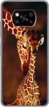 Geschikt voor Xiaomi Poco X3 Pro hoesje - Giraffe - Kalf - Portret - Siliconen Telefoonhoesje