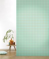 Roomblush - Behang Grid - Pastelgroen - Vliesbehang - 200cm x 285cm