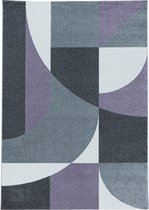 Woonkamer vloerkleed Laagpolig vloerkleed abstract patroon zacht postcode Purple Pile