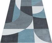 Woonkamer vloerkleed Laagpolig vloerkleed abstract postcode model Zachtpolig Blauw