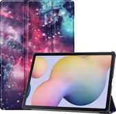 Samsung Galaxy Tab S8+ Hoes - Mobigear - Tri-Fold Serie - Kunstlederen Bookcase - Milky Way - Hoes Geschikt Voor Samsung Galaxy Tab S8+