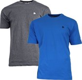 2-Pack Donnay T-shirt - Sportshirt - Heren - Charcoal marl/Active Blue - maat XL