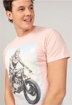DEELUXE T-shirt met motorprintRINGO Old Pink