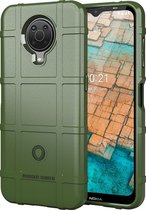 Mobigear Hoesje geschikt voor Nokia G10 Telefoonhoesje Flexibel TPU | Mobigear Rugged Shield Backcover Shockproof | Schokbestendig G10 Telefoonhoesje | Anti Shock Proof - Groen