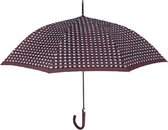 paraplu stippen dames 112 cm microfiber bordeaux