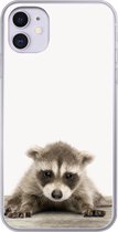 Geschikt voor iPhone 11 hoesje - Wasbeer - Dieren - Kinderen - Jongens - Meisjes - Siliconen Telefoonhoesje