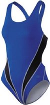 badpak Competition dames polyester zwart/blauw maat 40