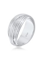 Elli PREMIUM Dames Ring Dames Wikkel Structuur Gedraaid in 925 Sterling Zilver Gerhodineerd