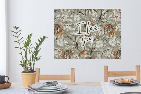 Tableau sur toile Amour - Citations - Je t'aime - Proverbes - 80x60 cm - Décoration murale