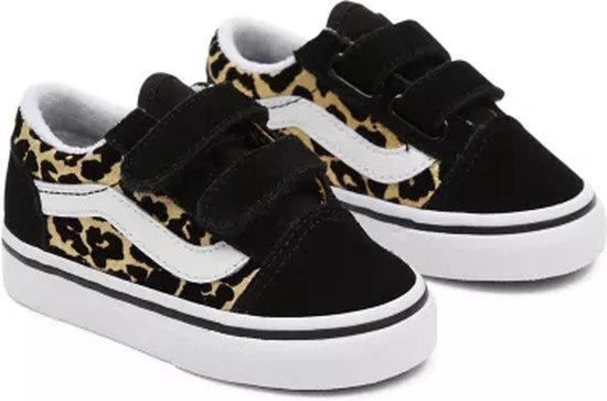 Vans Old Skool Flocked Leopard Black/true white 21 | bol.com
