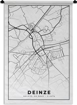 Tapisserie - Tapisserie - Plan de la ville - Zwart Wit - Carte - Deinze - België - Carte - 90x135 cm - Tapisserie