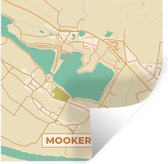 Muurstickers - Sticker Folie - Kaart - Mookerplas - Vintage - Stadskaart - Plattegrond - 100x100 cm - Plakfolie - Muurstickers Kinderkamer - Zelfklevend Behang XXL - Zelfklevend behangpapier - Stickerfolie