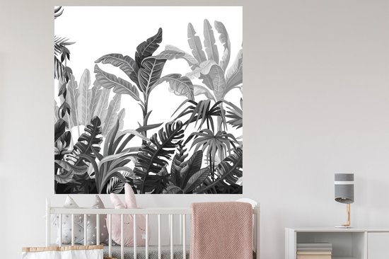 Stickers muraux - Jungle - Feuilles - Plantes - 120x120 cm - Film Adhésif XXL