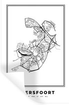 Stickers muraux - Pays- Nederland - Amersfoort - Plan de la ville - Carte - Zwart Wit - Carte - 20x30 cm - Feuille adhésive