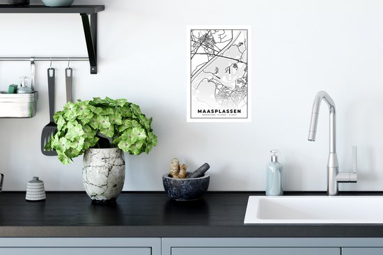 Muurstickers - Sticker Folie - Plattegrond - Kaart - Stadskaart - Maasplassen - 20x30 cm - Plakfolie - Muurstickers Kinderkamer - Zelfklevend Behang - Zelfklevend behangpapier - Stickerfolie