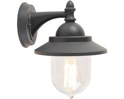 QAZQA oxford – Landelijke Wandlamp voor buiten – 1 lichts – D 230 mm – Donkergrijs – Buitenverlichting