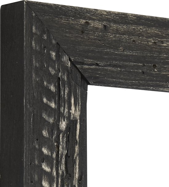 Cadre photo - Cadre photo Zwart Aged Wood - avec de vrais trous de vers à bois - Format photo 20x20 - ACRYLITE non réfléchissant - Art.nr. 1009970520203