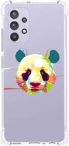 Silicone Hoesje Geschikt voor Geschikt voor Samsung Galaxy A32 4G | A32 5G Enterprise Editie Telefoon Hoesje met doorzichtige rand Panda Color