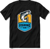 Fishing club | vissen outdoor T-Shirt Heren / dames | hengelsport cadeau Shirt - grappige Spreuken, Zinnen en Teksten Maat XL