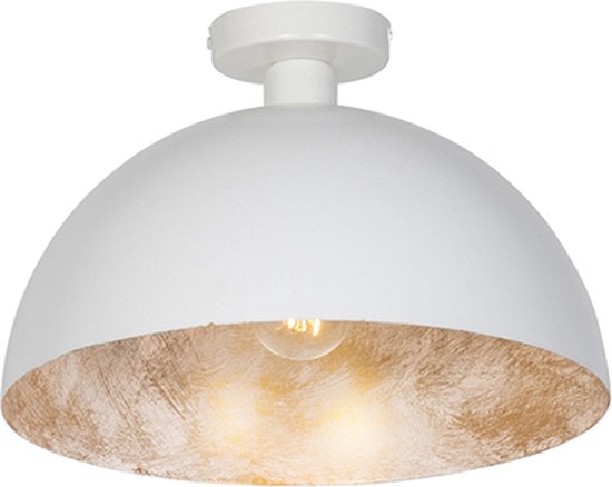 QAZQA magna - Industriele Hanglamp - 1 lichts - Ø 35 cm - Wit - Industrieel - Woonkamer | Slaapkamer | Keuken