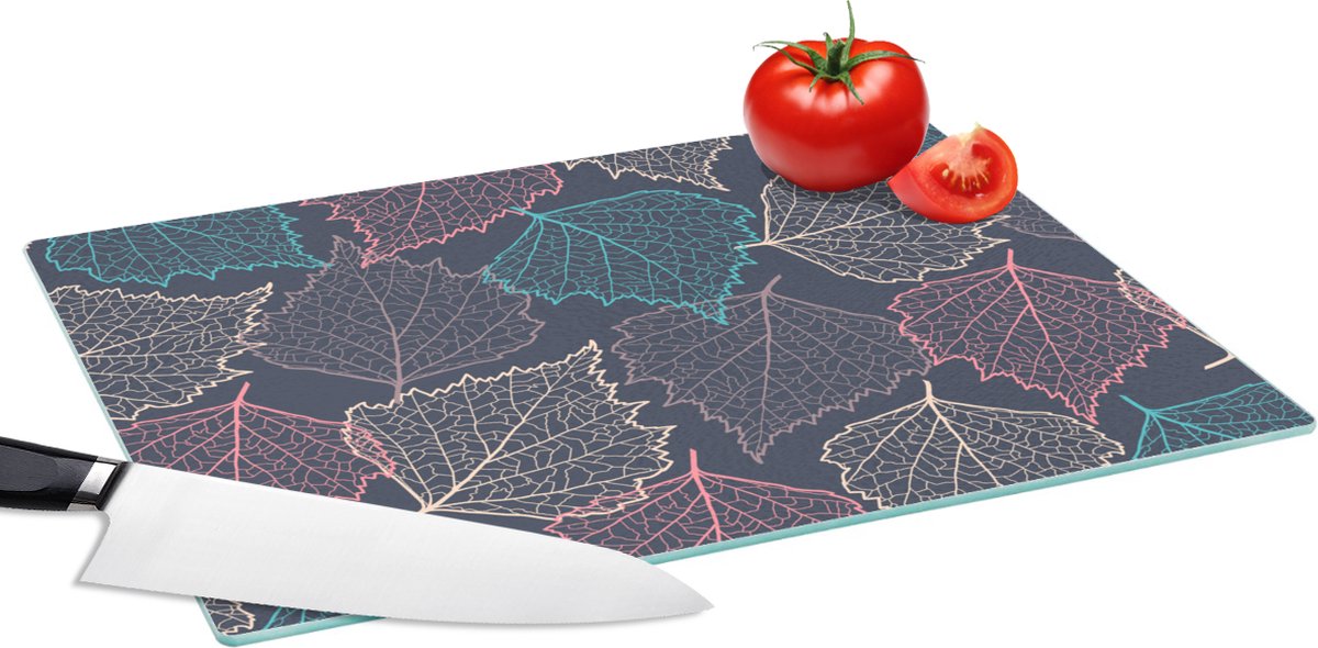 Glazen Snijplank - 39x28 - Herfst - Patronen - Bladeren - Snijplanken Glas
