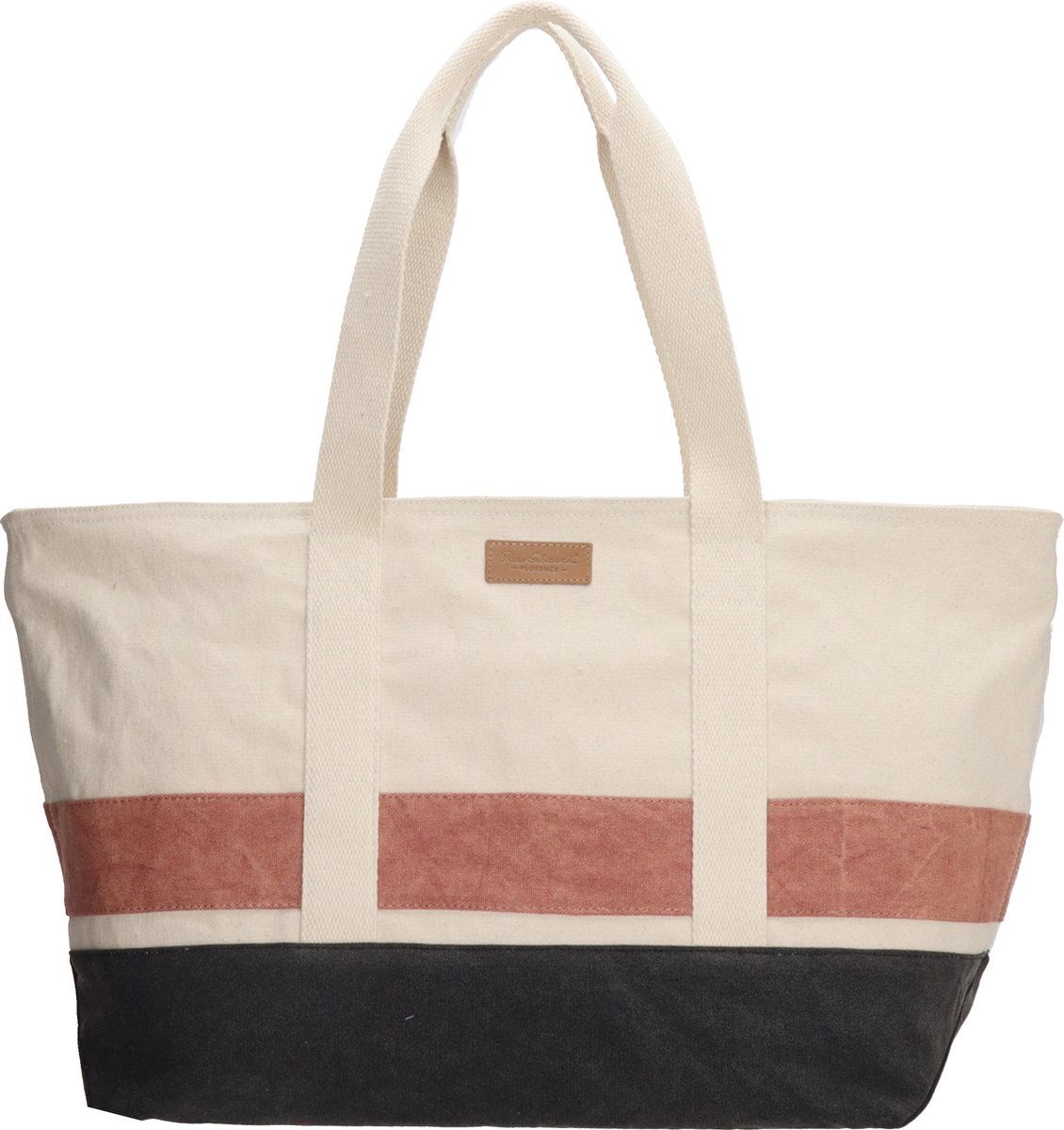 PE-Florence Leisure Strandtas - Naturel Zwart