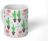 Mok - Koffiemok - Patroon - Cactus - Bloemen - Mokken - 350 ML - Beker - Koffiemokken - Theemok
