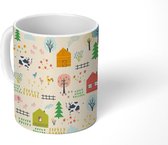 Mok - Koffiemok - Boerderij - Koe - Varken - Mokken - 350 ML - Beker - Koffiemokken - Theemok