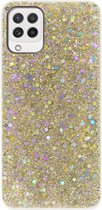 ADEL Premium Siliconen Back Cover Softcase Hoesje Geschikt voor Samsung Galaxy M22/ A22 (4G) - Bling Bling Glitter Goud