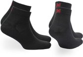 Norfolk - Wandelsokken - 2 paar - 60% Merino wollen sokken met Snelle Vochtopname - Kwartlengte Sportsokken - Zwart - Maat 35-38 - Sheldon QTR