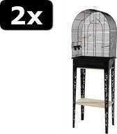 2x VOGELK PATIO+STAND ZWART 133CM