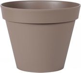 Bloempot Toscane kunststof taupe D40 x H32 cm - 23 liter - Bloempotten/plantenpotten