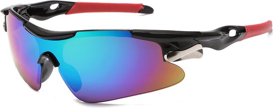 Garpex® Fietsbril - Sportbril - Polaroid Zonnebril - Zonnebril - Racefiets - Mountainbike - Motor - Zwart Frame Groene Lens