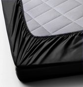Y-NOT - Crispy Cotton Hoeslaken Matras - 90x200 - tot 25 cm matrasdikte - 100% Katoen - 180 draaddichtheid - Zwart