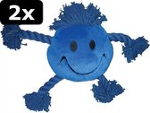 2x HAPPY FACES PLUCHE SMILEY BLAUW 29C