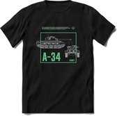 A34 Comet leger T-Shirt | Unisex Army Tank Kleding | Dames / Heren Tanks ww2 shirt | Blueprint | Grappig bouwpakket Cadeau - Zwart - L