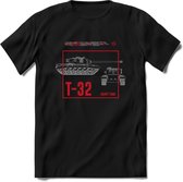 T32 Heavy tank leger T-Shirt | Unisex Army Tank Kleding | Dames / Heren Tanks ww2 shirt | Blueprint | Grappig bouwpakket Cadeau - Zwart - XL