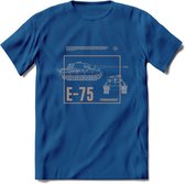 E75 leger T-Shirt | Unisex Army Tank Kleding | Dames / Heren Tanks ww2 shirt | Blueprint | Grappig bouwpakket Cadeau - Donker Blauw - 3XL