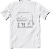 E75 leger T-Shirt | Unisex Army Tank Kleding | Dames / Heren Tanks ww2 shirt | Blueprint | Grappig bouwpakket Cadeau - Wit - L