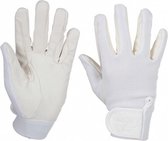 ruiterhandschoenen junior polyurethaan/katoen wit maat 12