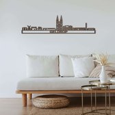 Skyline Geldrop Notenhout 130 Cm Wanddecoratie Voor Aan De Muur Met Tekst City Shapes