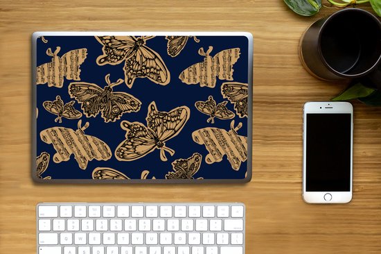 Sticker ordinateur portable - 14 pouces - Motif - Musique - Papillons
