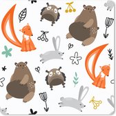 Muismat 20x20 cm - Mousepad Dieren - Bos - Patroon - Muismatten