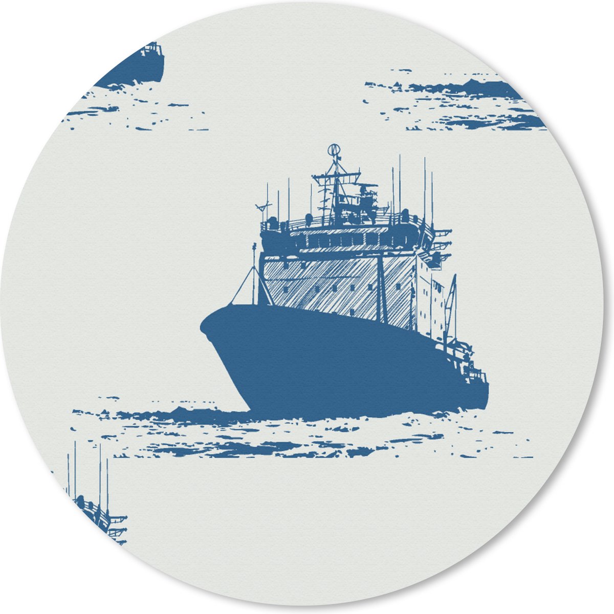 Muismat rond 50x50 cm - Mousepad Patronen - Water - Boot - Ronde muismatten